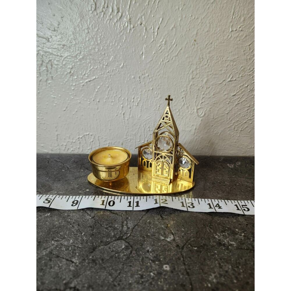 Vintage 24k Gold Plated Crystal Delight Church Austrian Crystals‎